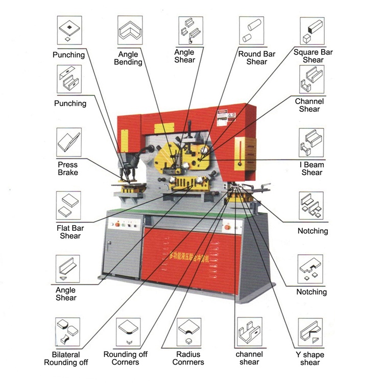 Q35y Гидравлический Ironworker Комбинированный сверлильный станок для штамповки и резки